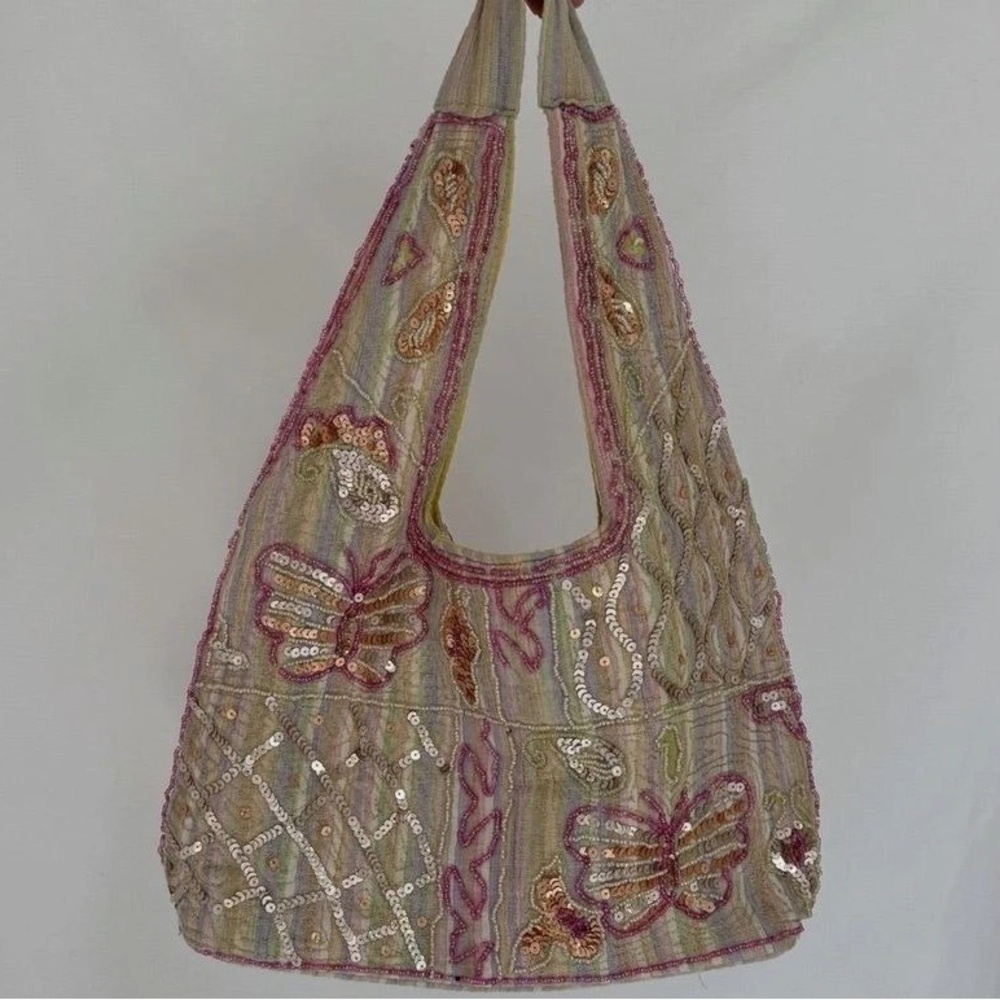 Embroidered Butterfly Design Women's Bag